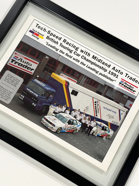 Framed Original E30 M3 Tech-Speed Racing Autotrader Advertisement (1991)