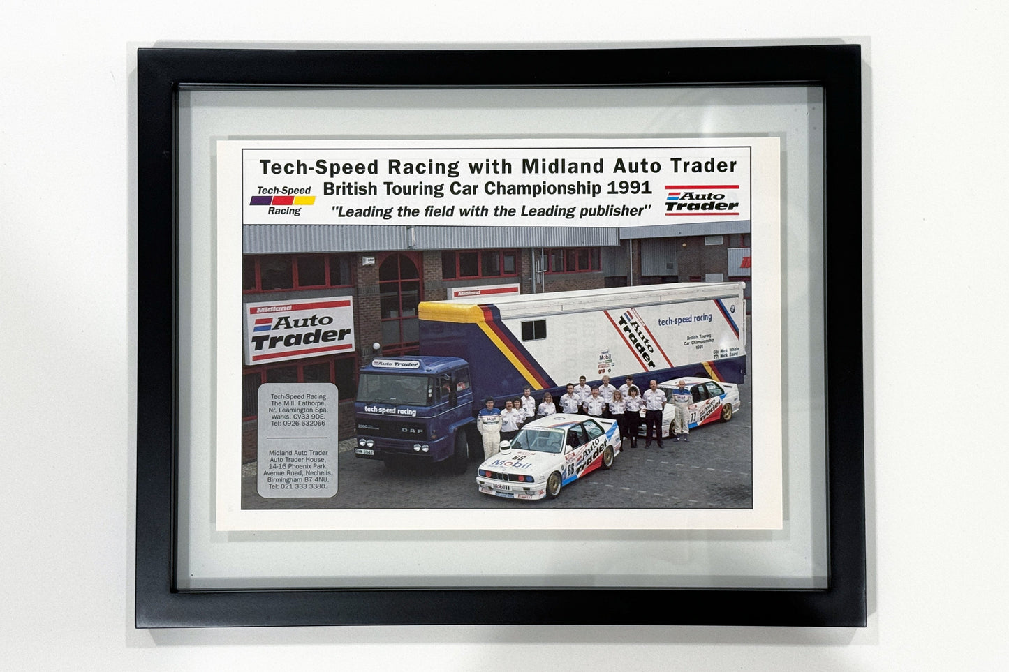 Framed Original E30 M3 Tech-Speed Racing Autotrader Advertisement (1991)