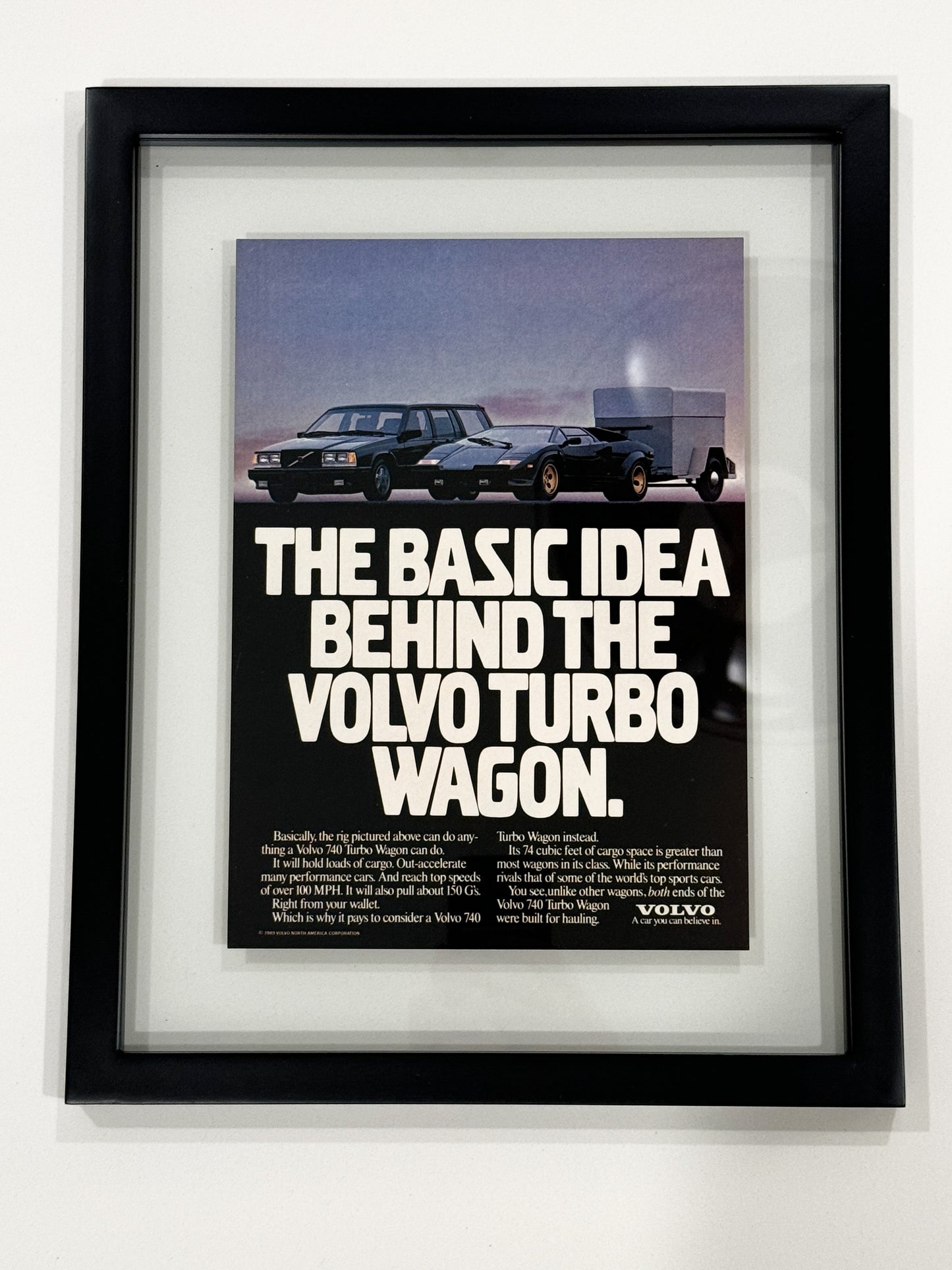 Framed Original 1989 Volvo Wagon Advertisment