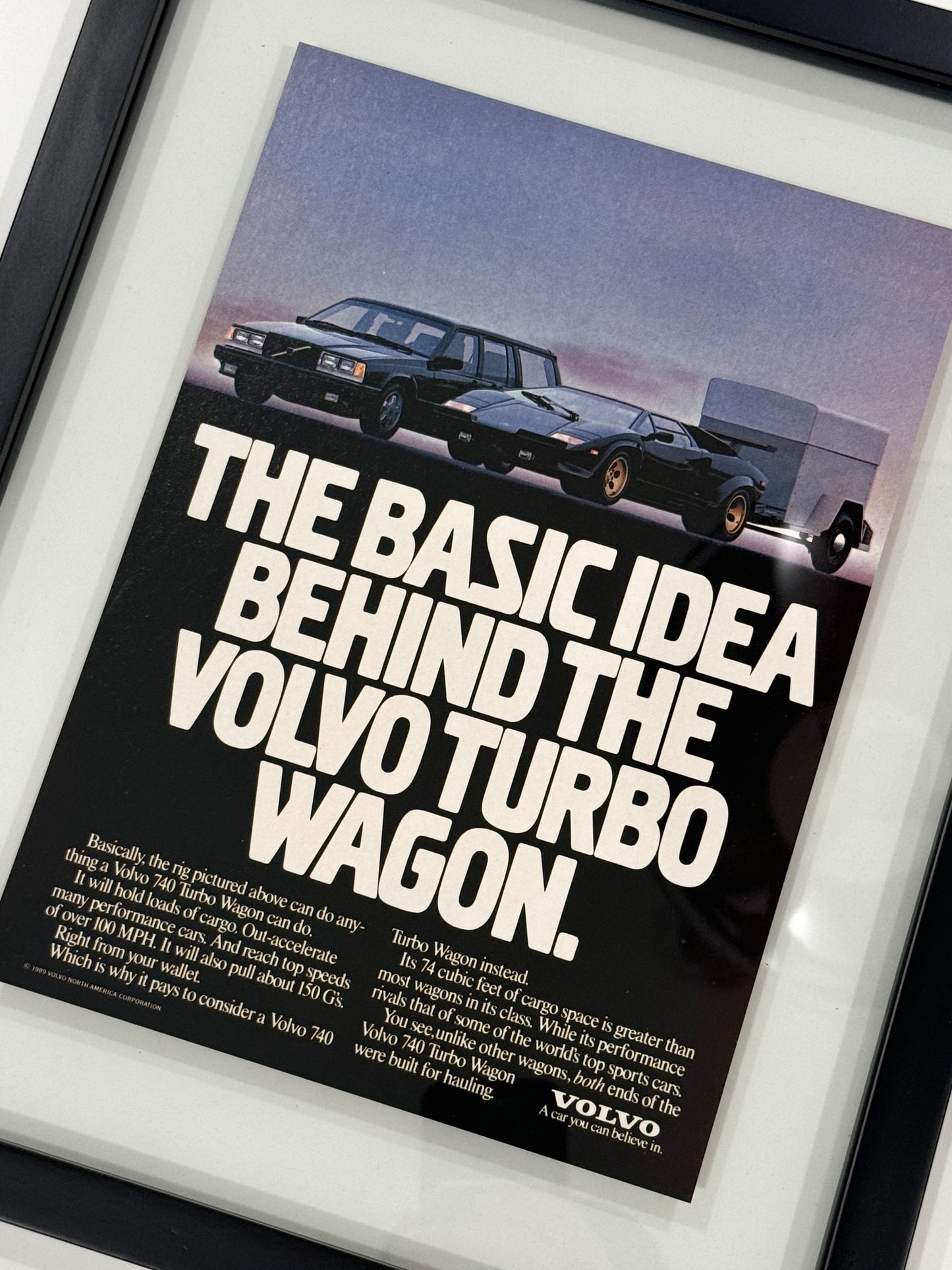 Framed Original 1989 Volvo Wagon Advertisment