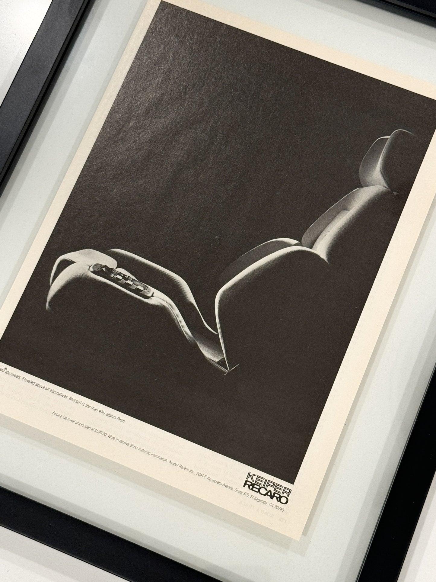 Framed Original Recaro Print Advertisement